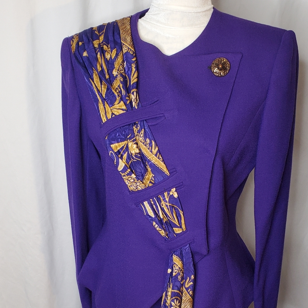 GEORGE SIMONTON vintage purple skirt suit sz 8